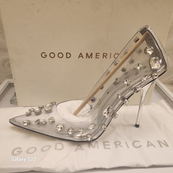 Good American Jeweled "Emma" Heels. NIB. Size 10.5 - Picture 1 of 9